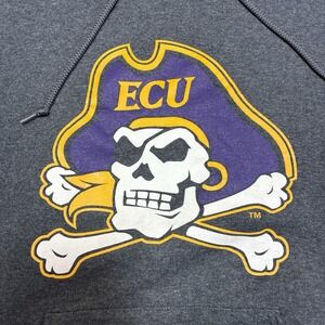 Vintage Jerzees ECU Hoodie Mens L Gray East Carolina University Pirates Pullover